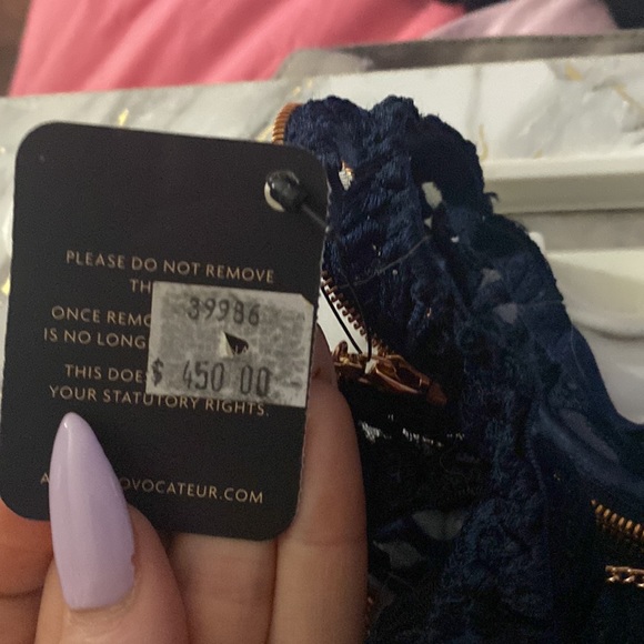 Agent Provocateur Soirée Terri Panties- Size 4 Large, Blue Lace w Chains💙 NWT - Picture 6 of 8